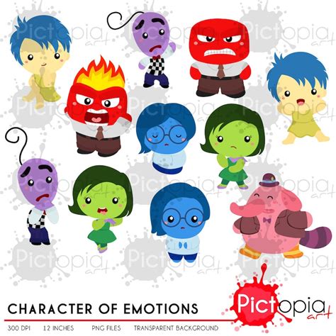 Character Of Emotions Clipart Cartoon Clip Art Cute Png Etsy