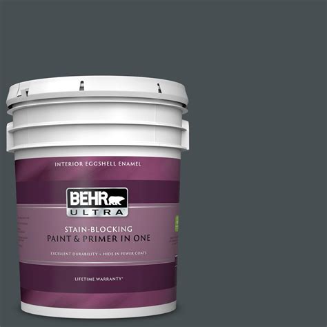 BEHR ULTRA 5 Gal 720F 7 Dark As Night Eggshell Enamel Interior Paint