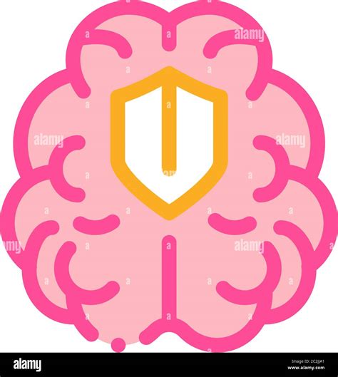 Brain Protection Icon Vector Outline Illustration Stock Vector Image