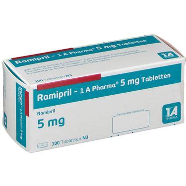 Ramipril 1A Pharma 5 Mg 100 St Mit Dem E Rezept Kaufen Shop Apotheke