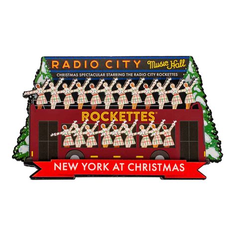 Radio City Rockettes 3" x 4" Wooden Bus Magnet - Radio City Christmas