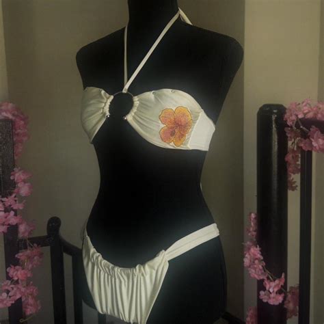 Hibiscus Flower Bikini Set Handmade So Each Set Depop