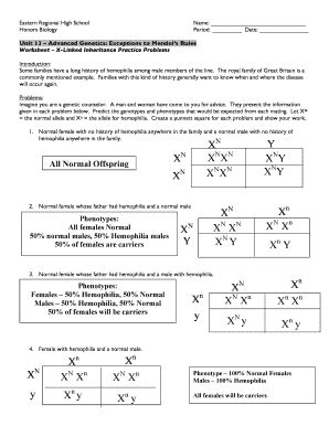 Sex Linked Inheritance Worksheet Exploring Genetics Through Gender Determined Traits