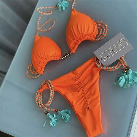 Deng New Women Bikini Backless Rope Triangle Swimsuit Multicolor Walmart