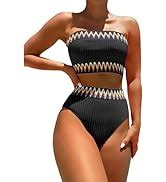 Amazon Hytensun Women S One Shoulder Ribbed Cheeky Bikini Cutout Criss Cross High Cut Two