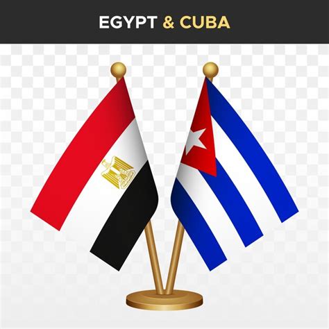 Banderas de egipto contra cuba ilustración vectorial de la bandera de