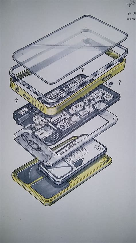 stacked cell phones  open lids disassembled phone illustration