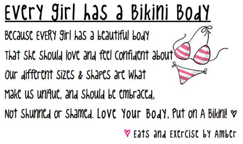 Everyone Has A Bikini Body Eats And Exercise By Amber