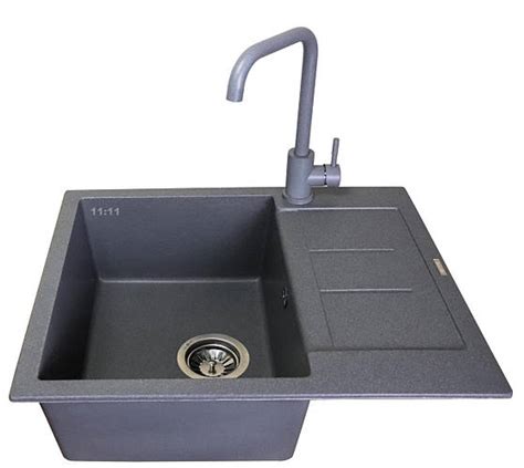 Купить Гранитная мойка для кухни AquaMill MALTA серая + Смеситель GRAND ...
