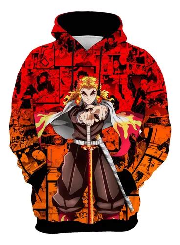 Blusa Moletom Demon Slayer Anime Rengoku Full Ref096 Parcelamento Sem