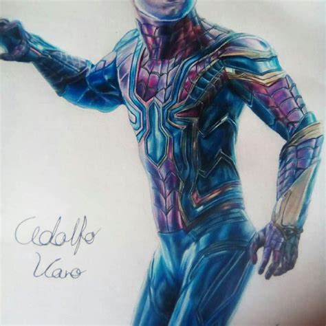 Dibujo De SpiderMan Hecho Con Lapices De Colores DibujArte Amino