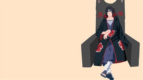 Naruto Akatsuki Naruto Cabello Negro Itachi Uchiha Minimalistas