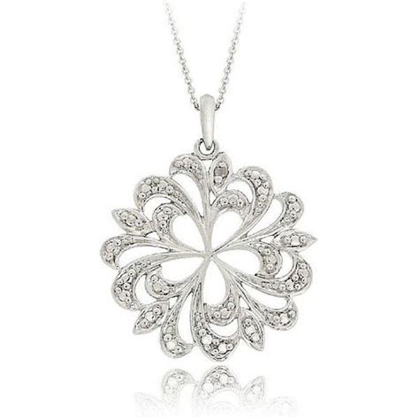 Db Designs Sterling Silver Diamond Accent Swirl Flower Necklace