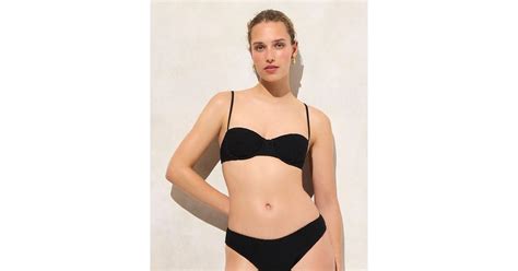 J Crew Crochet Balconette Underwire Bikini Top In Black Lyst