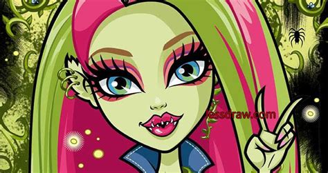 Как нарисовать Венеру из Монстр Хай карандашом поэтапно | Lessdraw