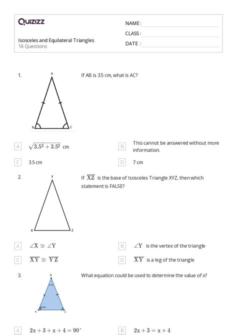 50 Congruency In Isosceles And Equilateral Triangles Worksheets For