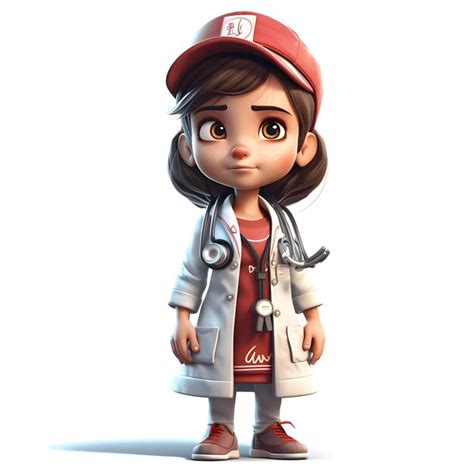 Premium AI Image | 3D Render of Little Doctor with cap and stethoscope ...