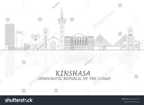 Outline Skyline Panorama Kinshasa Democratic Republic Stock Vector ...