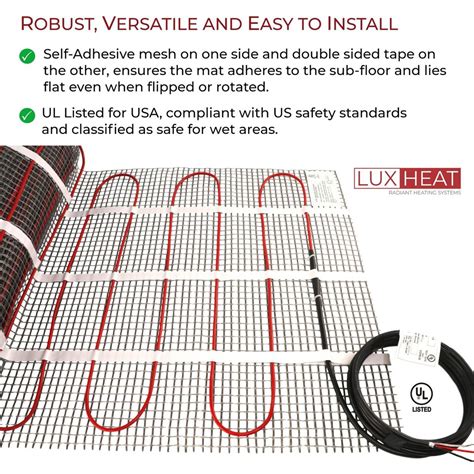 LuxHeat Mat Kit 120v 10 150sqft Electric Radiant Floor Heating System