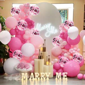 146 Pieces Rose Pink Balloon Garland Arch Kit Hot Pink Balloon Garland