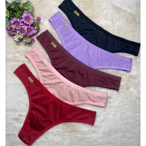 Kit 5 Fio Dental Calcinha Microfibra Premium Confort Barato Sexy Lingerie Shopee Brasil