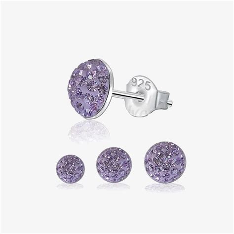 Light Amethyst Crystal Stud Earrings Wholesale925silver