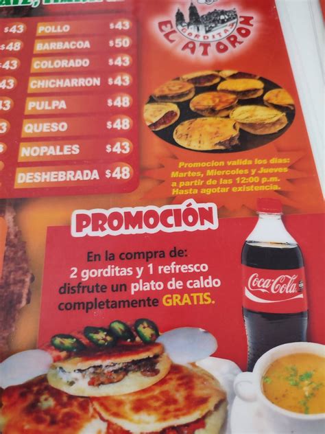 Carta Del Restaurante Gorditas El Ator N Ciudad Juarez Blvd Scar