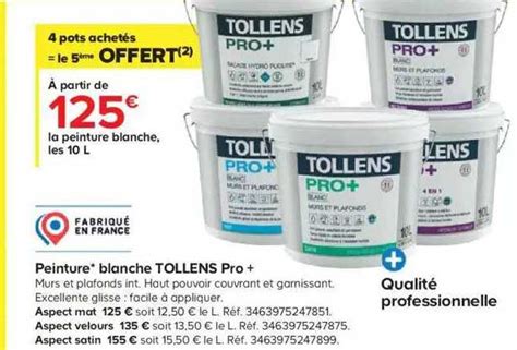 Promo Peinture Blanche Tollens Pro Chez Castorama Icataloguefr