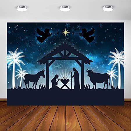 Avezano Christmas Nativity Backdrop for Photography - Jesus Birthday ...