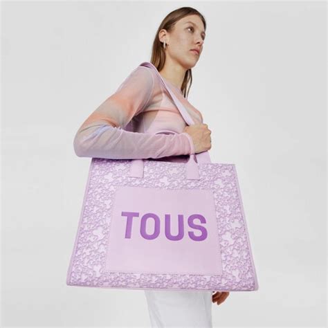 Large Mauve Kaos Mini Evolution Amaya Shopping Bag TOUS