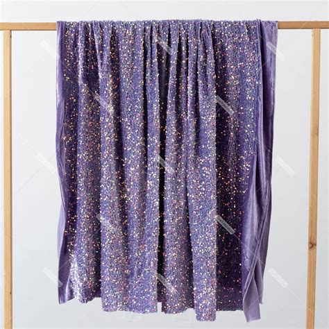 Iridescent Purple Velvet Sequin Fabric By The Yard Oneyard