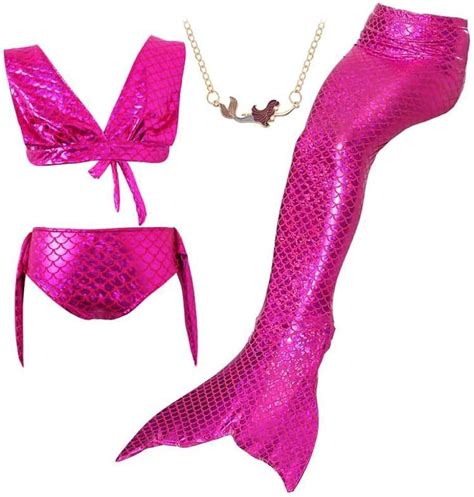 Neiyi Meerjungfrau Flosse M Dchen Tier Cosplay Sparkle Mermaid Tail Mit Monofin Bikini Bademode