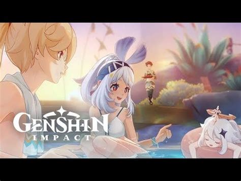 Genshin Impact Traveler And Paimon S Hot Spring Adventure With Mualani