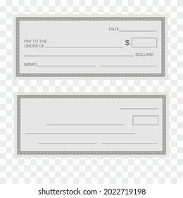 Blank Check Bank Check Template Set Stock Vector (Royalty Free ...