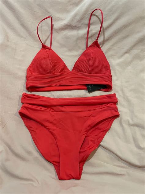 Red H M Bikini Women S Fashion Swimwear Bikinis Swimsuits On Carousell