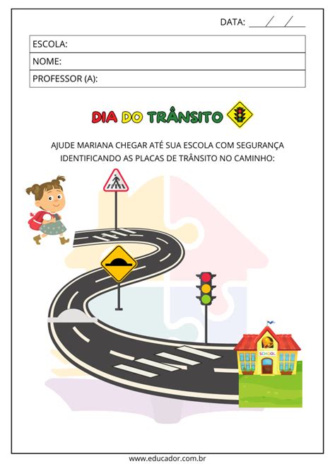 Desenho De Transito Para Educação Infantil - Dia do trânsito na educação infantil: atividades e plano de aula ...