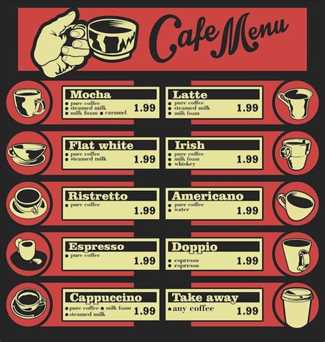 Premium Vector A Menu For A Cafe Called Cafe