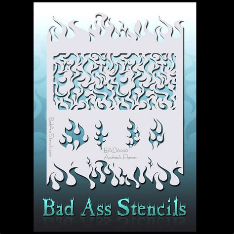 Bad Ass Body Painting Stencil BAD FLAMES Face Paint World
