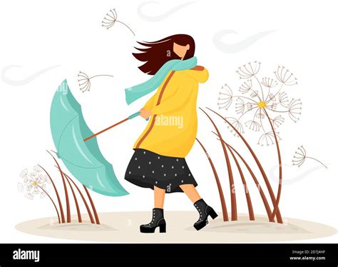 Woman wind blow clothes Stock Vector Images - Alamy