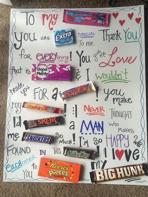 Candy Bar Anniversary Poster Fun And Sweet Candy Board I Made For My