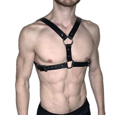 Chest Leather Harness Body Bondage Belt Gay Bdsm P Oficjalne Archiwum Allegro