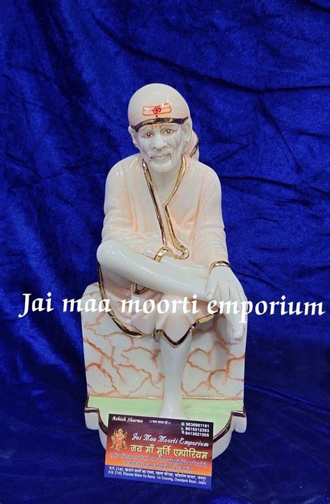 White Painted Marble Sai Baba Moorti For Worship Size To Feet At