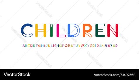 Alphabet playful art decorative font Royalty Free Vector 