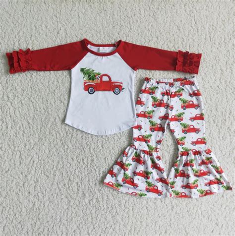 Infant Toddle Girls Christmas Truck Outfit 6 B9 19