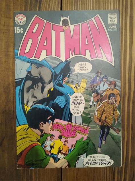 Batman 222 1970 Beatles Takeoff Cover FN Grade Classic Neal Adams Key