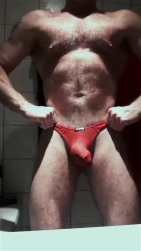 HOT STRAIGHT GUY POSING IN THONG JERKING OFF CUMING Compilation