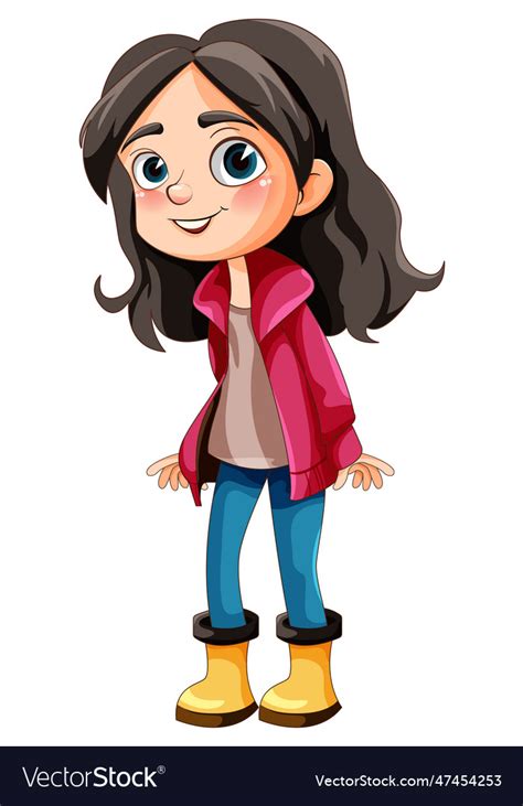 Cute girl cartoon character Royalty Free Vector Image