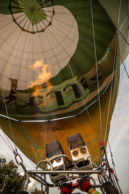 Hot Air Balloon From Inside Premium Photo