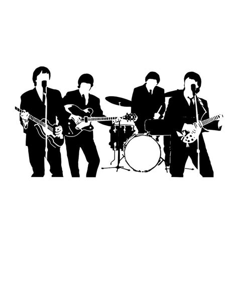 The Beatles Band Silhouette Digital Art by Roya Steward - Fine Art America