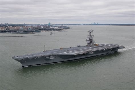 gerald  ford carrier strike group departs   deployment